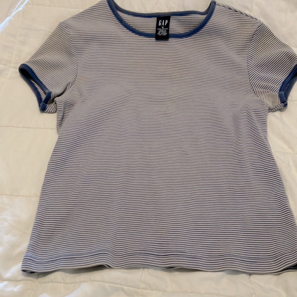 Gap Striped purple tee